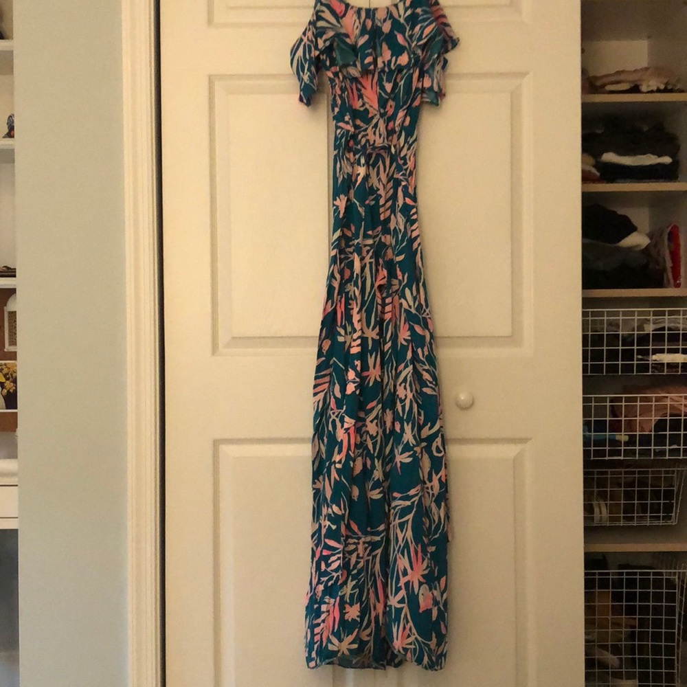 Lilly Pulitzer Emilea Jumpsuit, Size S, Pink Tidal Wave